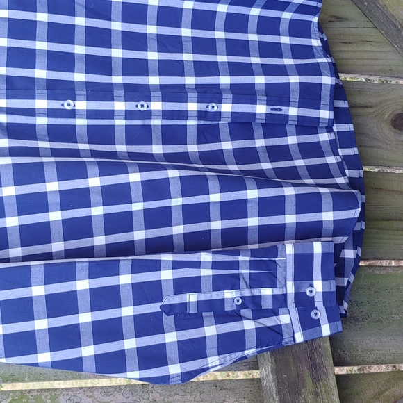 Nick Graham | Men's Blue Plaid Button Down Shirt - Picture 8 of 12